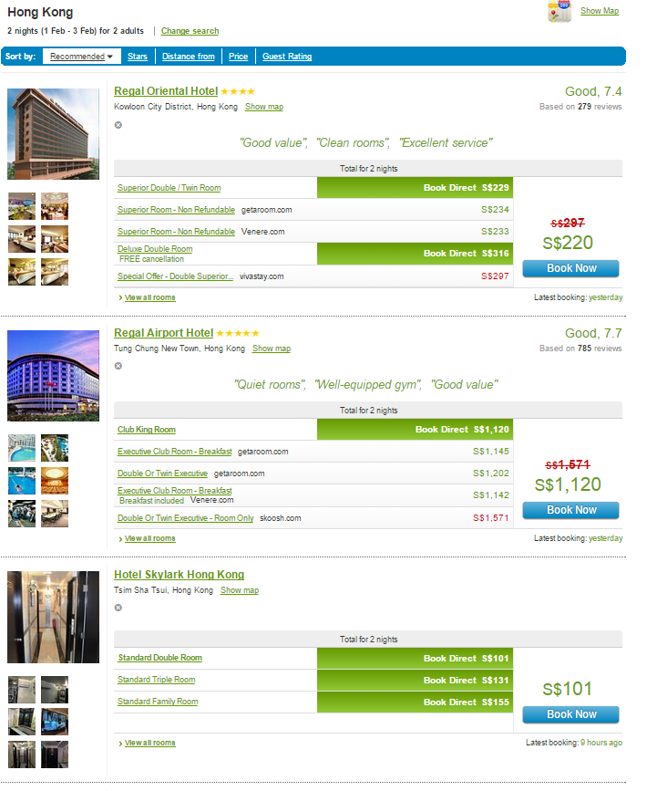 Hotels Comparison