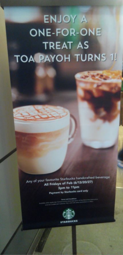 Starbucks TPY 1 for 1