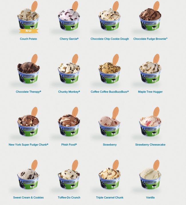 Ben Jerry Flavours 1