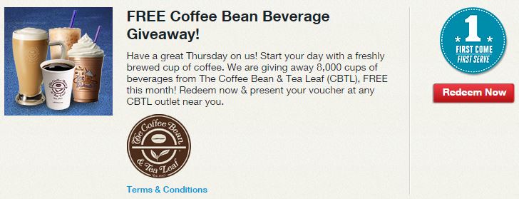 Free Coffeebean giveaway