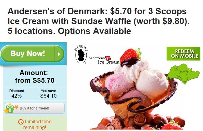 Groupon Andersen Ice Cream