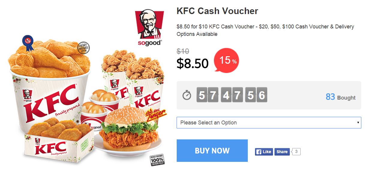 KFC Cash Voucher