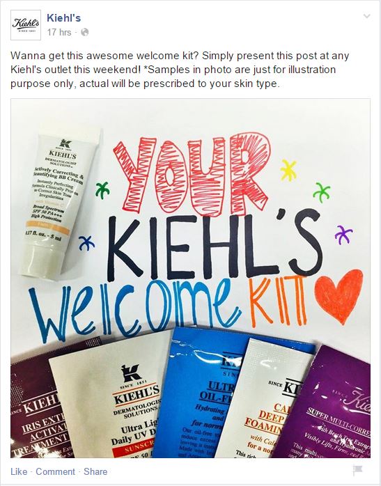 Kiehl Facebook Post