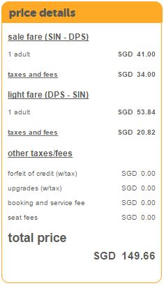 Tigerair Booking Details