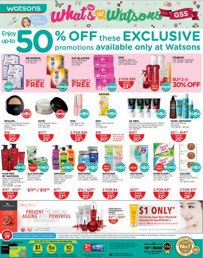 Watsons: Save Up to 50% Off GSS (28 May - 3 June 2015) | MoneyDigest.sg