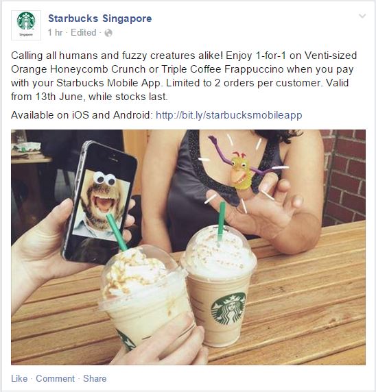 starbucks facebook promo