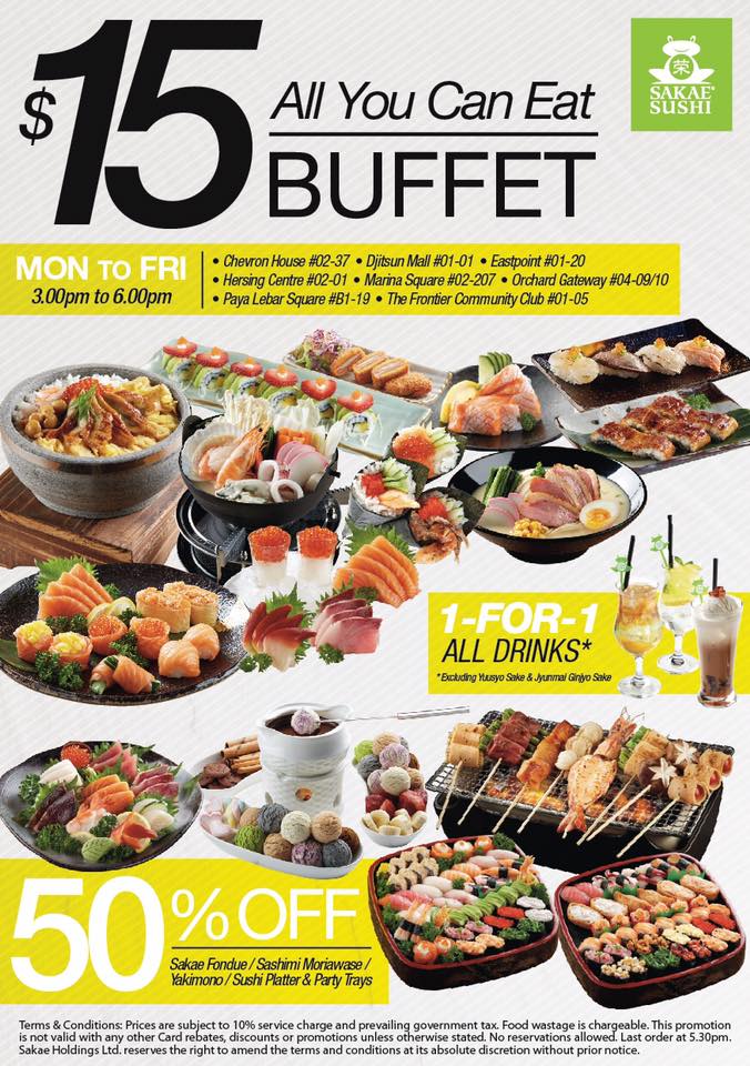 Sakae Sushi 15 Buffet Promo