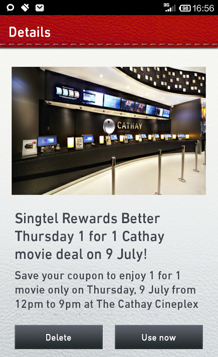 Singtel 1-for-1 Cathay