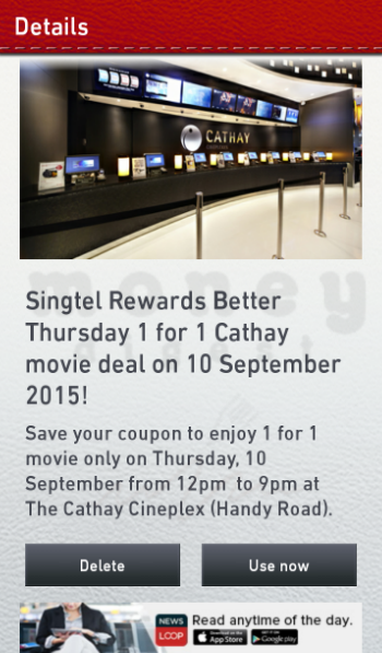 Singtel 1 for 1 Cathay