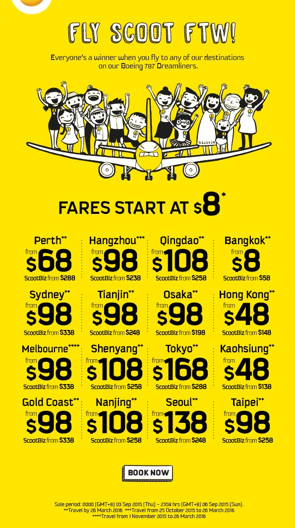 Scoot Promo Airfares