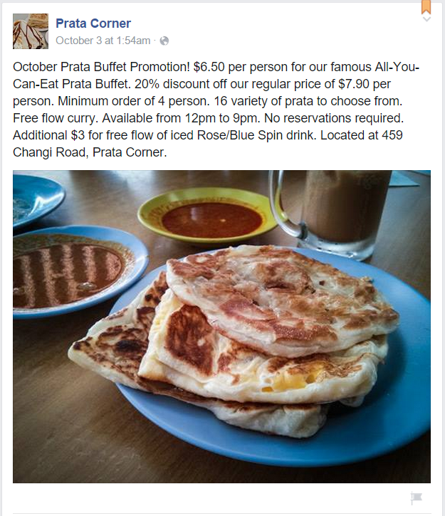 Prata Corner Facebook Post