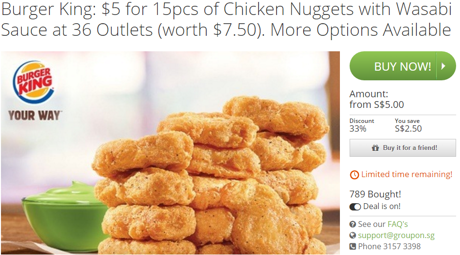 Burger King Nuggets Deal