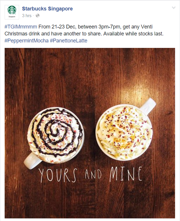 Starbucks FB 1 for 1