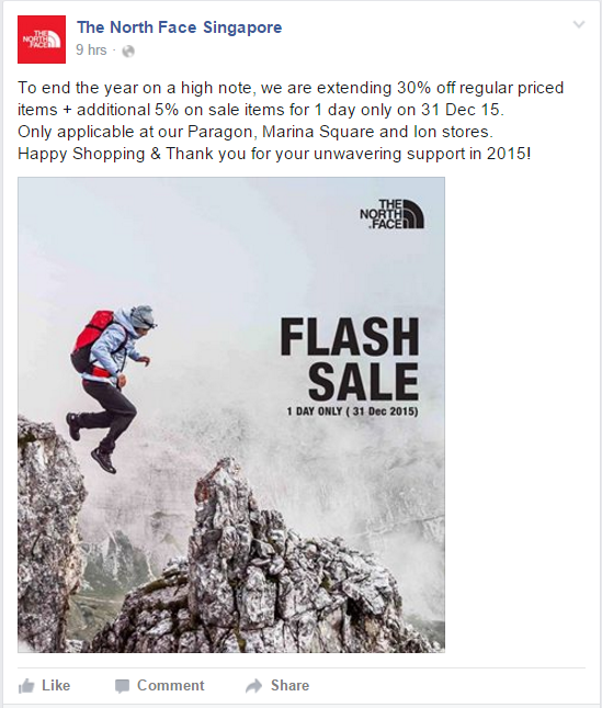 The North Face Flash Sale FB