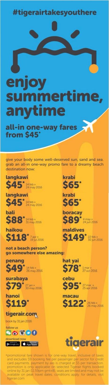 Tigerair Promo Fares 25 Jan