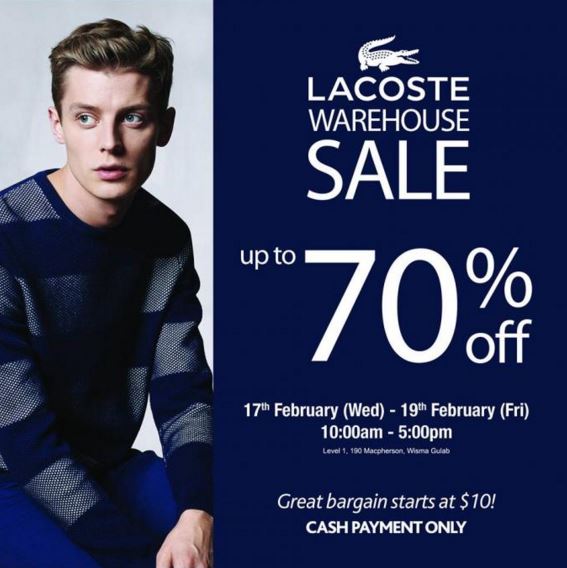Lacoste Warehouse Sale 2016 Ad