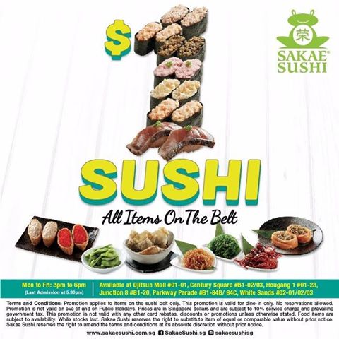 Sakae Sushi 1 Sushi Promotion