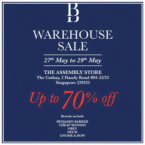 Benjamin Barker Warehouse Sale 2016