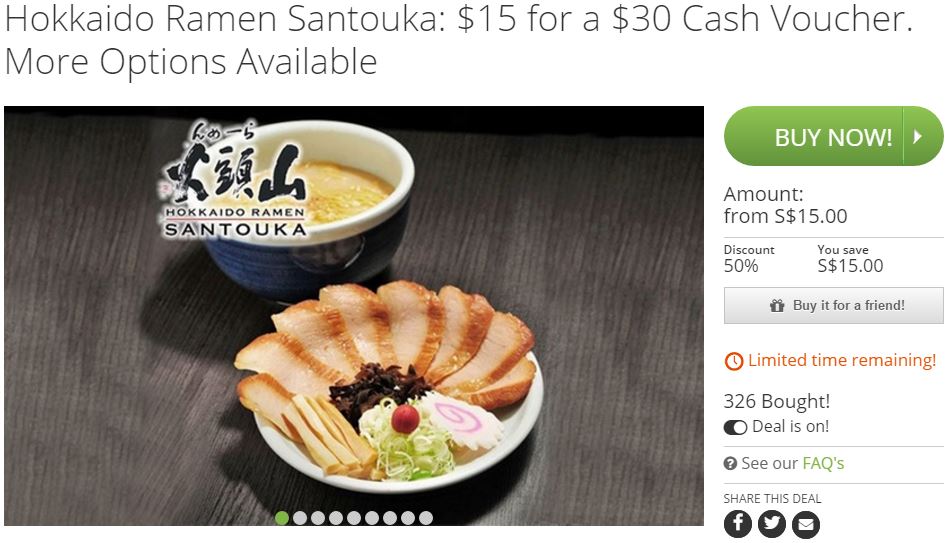 Hokkaido Ramen Santouka Groupon