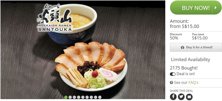 Hokkaido Ramen Santouka Groupon