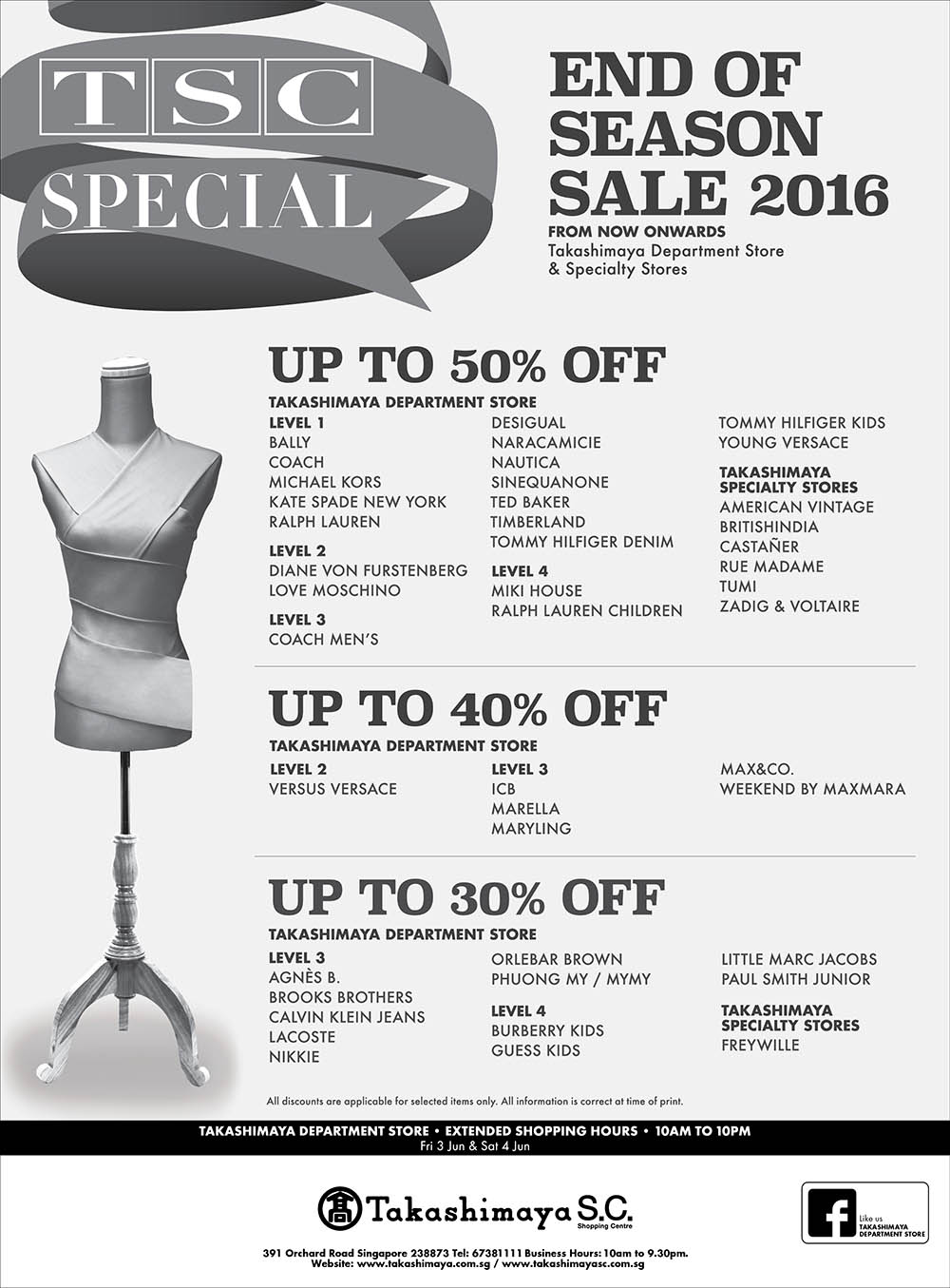 Takashimaya End of Season Sale 2016