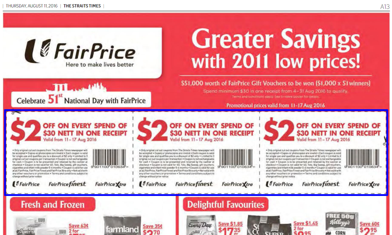 Fairprice Thursday 11 Aug