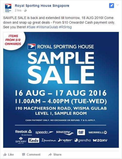 RSH Sample Sale