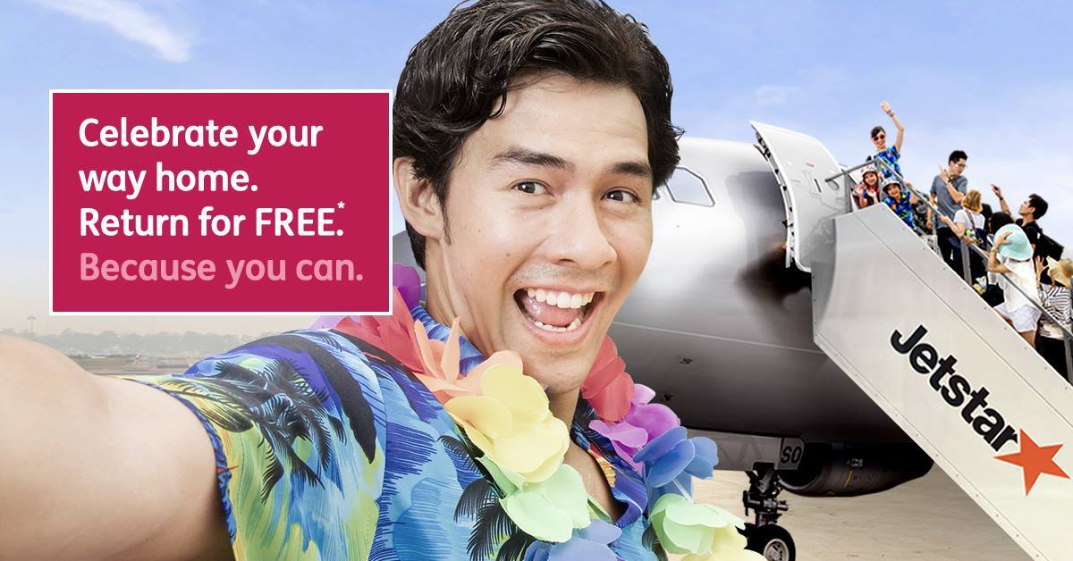 Jetstar releases 'Return for Free' fares. Fly and enjoy your flight