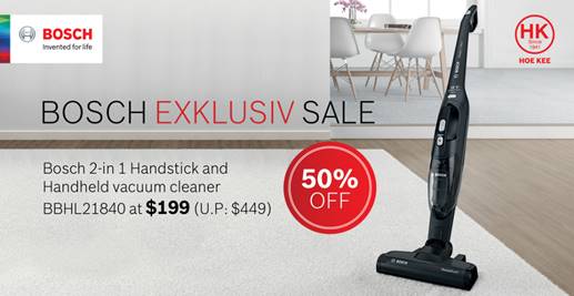 Bosch, Europe No. 1 Home Appliances Brand, to run a Bosch Exklusiv Sale on 7th-8th April. Enjoy discounts of up to 70{43c154d03bc8d6f3a2e02120576efea76bd463bd1d9aa7d45f68c7a169d43d05}! - 3