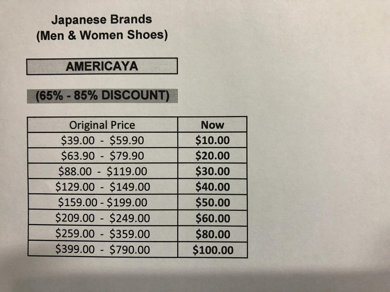 This warehouse sale in Yishun sells footwear from famous Japanese brand Americaya from $10. (1 May – 5 Jun 2019) - 1