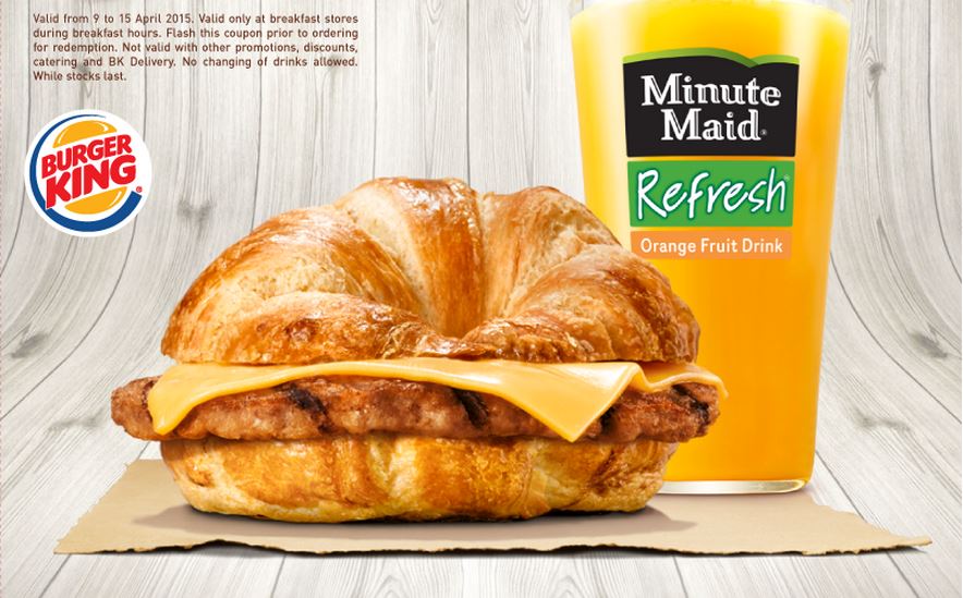 Burger King Turkey Sausage Croissan'wich® & Minute Maid® Refresh 50