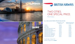 British Airways Two Cities One Special Price