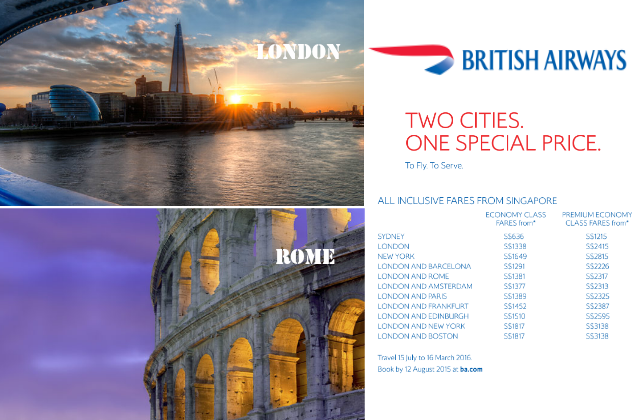 British Airways Two Cities One Special Price