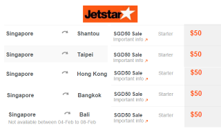Jetstar SG50 Sale