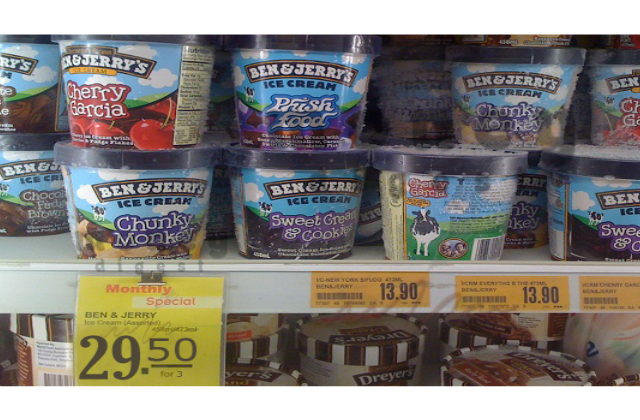Ben and Jerry 3 for 2950