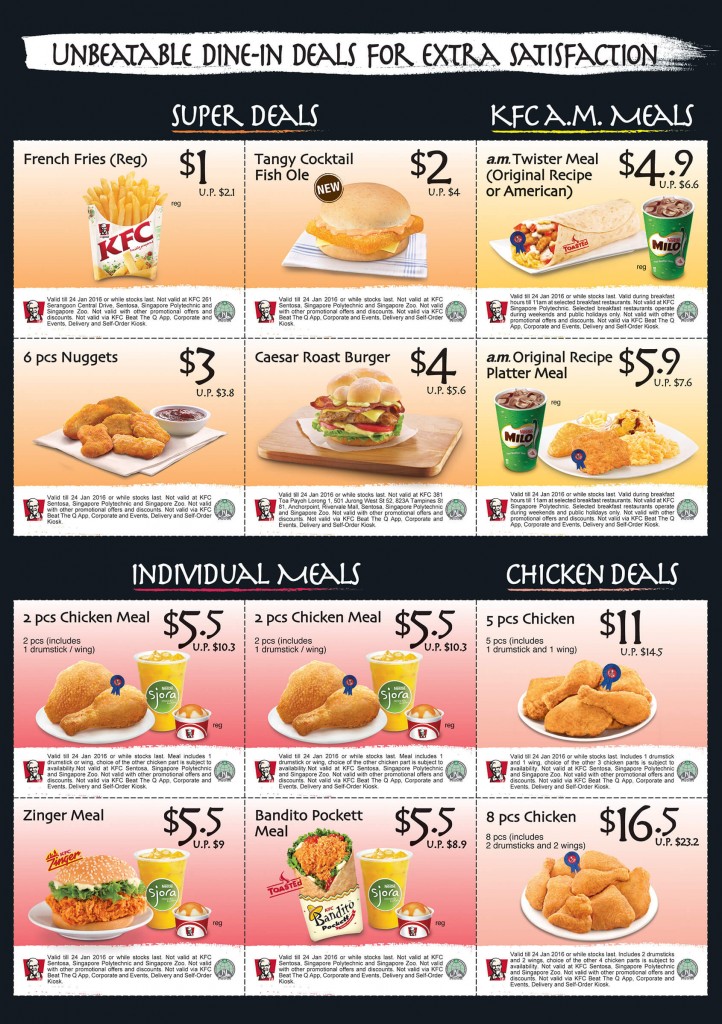 KFC Meal Coupons Deals (4 24 Jan 16) MoneyDigest.sg