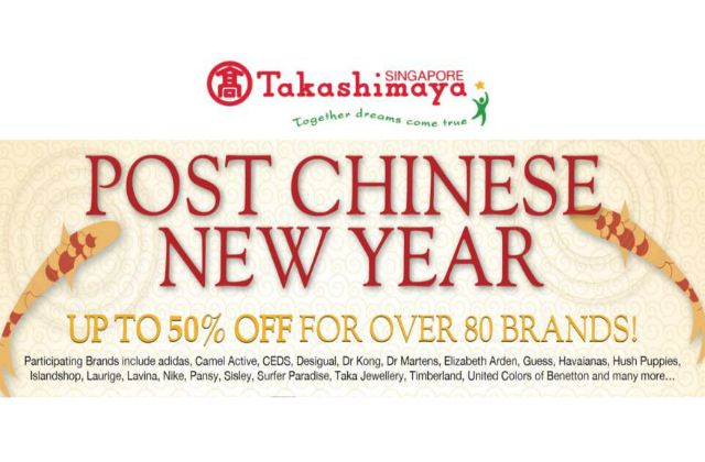 Takashimaya Post CNY Sale Up to 50 Off for Over 80 Brands 10