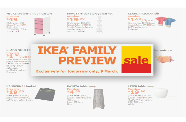 IKEA FAMILY PREVIEW SALE FEATURED