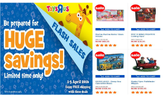 TOY R US FLASH SALE 1 APR 16