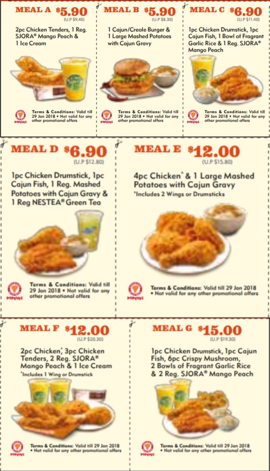 Flash these new Popeyes coupons to enjoy great savings. Valid from 16 Jan – 29 Jun 18 - 1