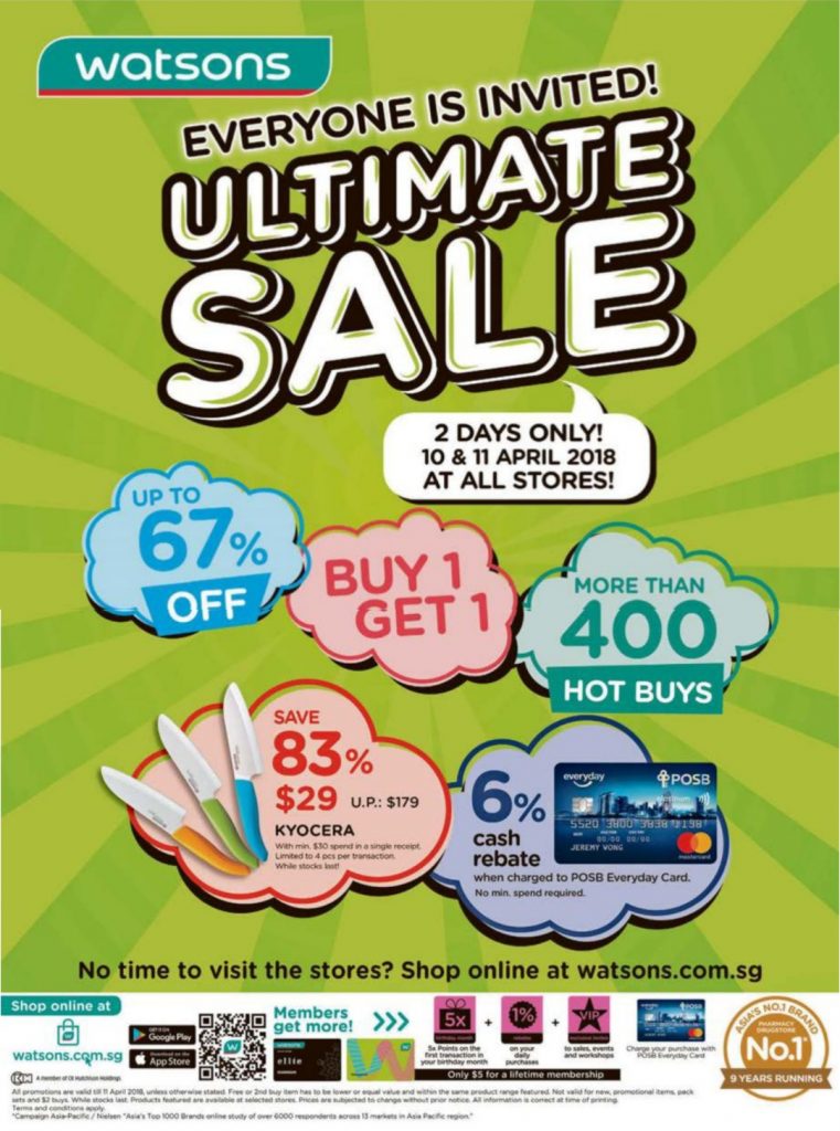 Watsons runs the ultimate sale of the year offering Buy1Get1Free