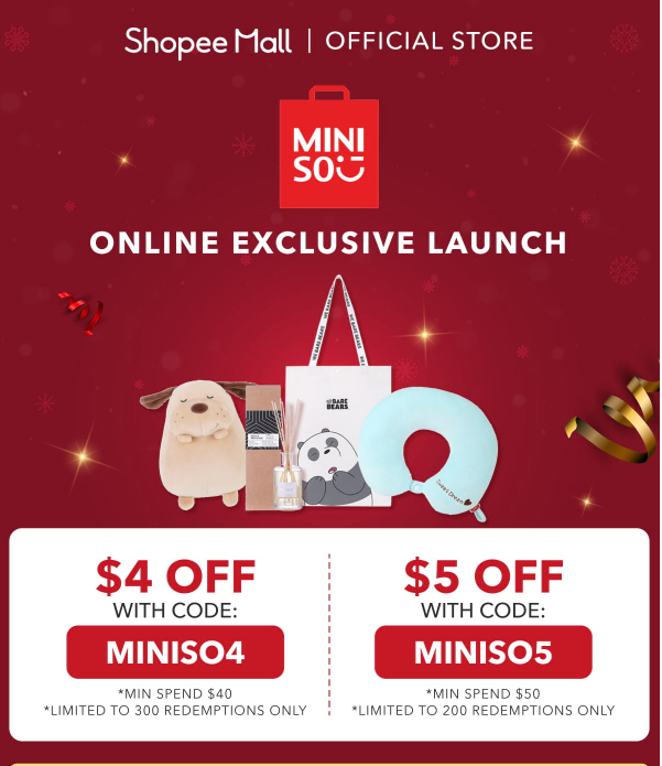 Miniso launches first online flagship store on Shopee, offers storewide discount vouchers from 24 - 27 December 2018