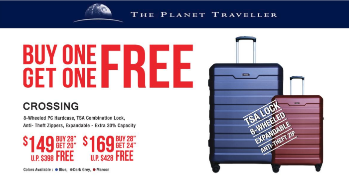 1 For 1 Luggage Sale at The Planet Traveller Boarding Gate from