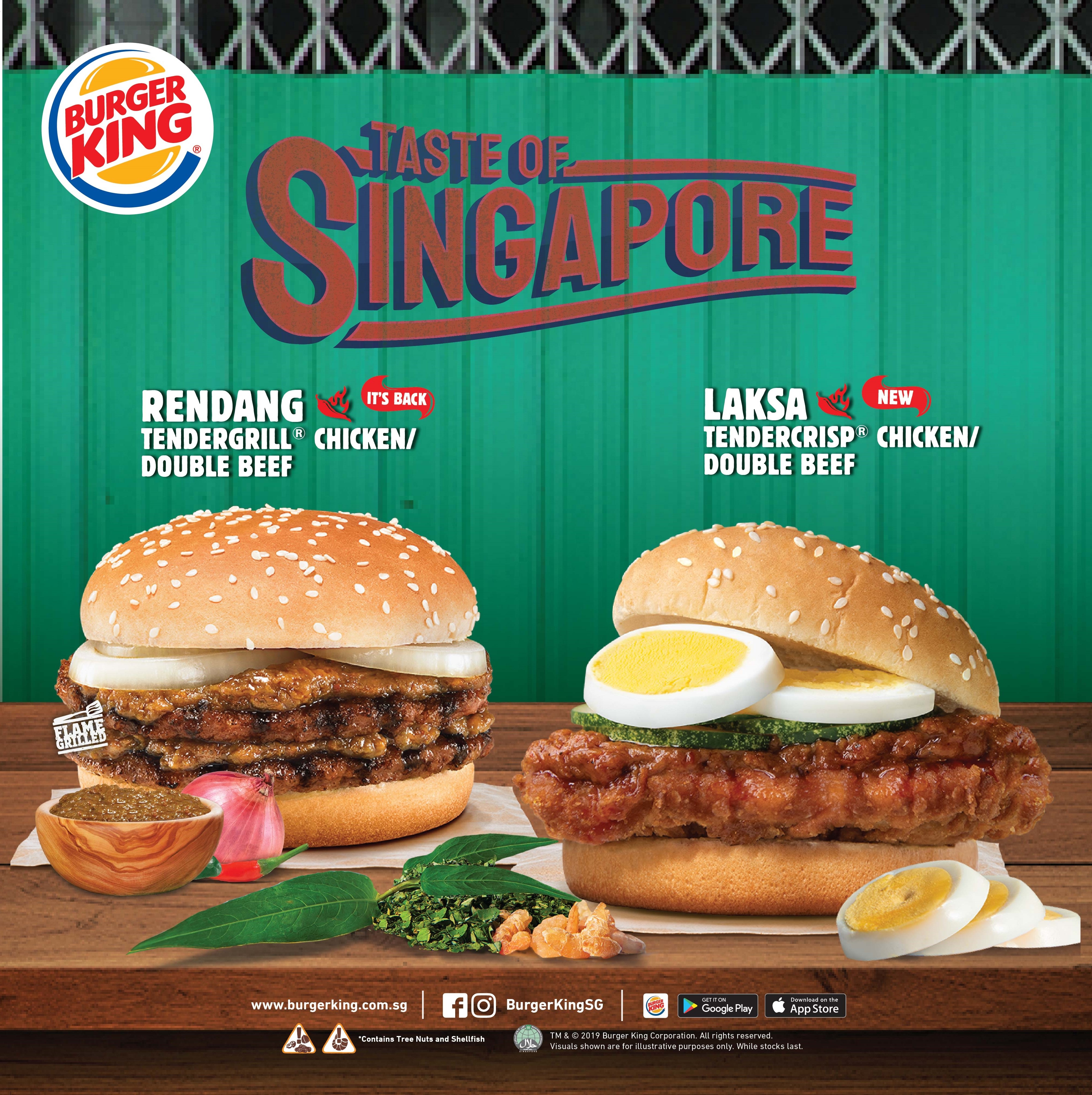 Savour the delicious taste of Singapore with the Laksa and Rendang burgers at BURGER KING®