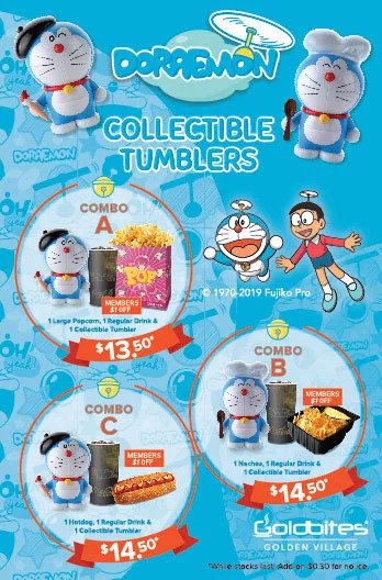 Doraemon Collectible Tumblers is now available at Golden Village - 1