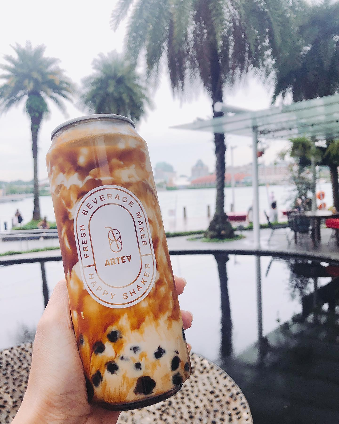 This cafe in Singapore sells Brown Sugar Bubble Milk in a can for $5.20 - 6