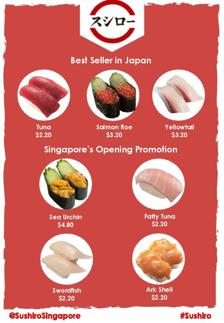 Japan’s number 1 kaiten sushi chain, Sushiro, is opening in Singapore on 19 Aug, offers S$2.20 Fatty Tuna sushi & $4.80 Sea Urchin sushi - 1