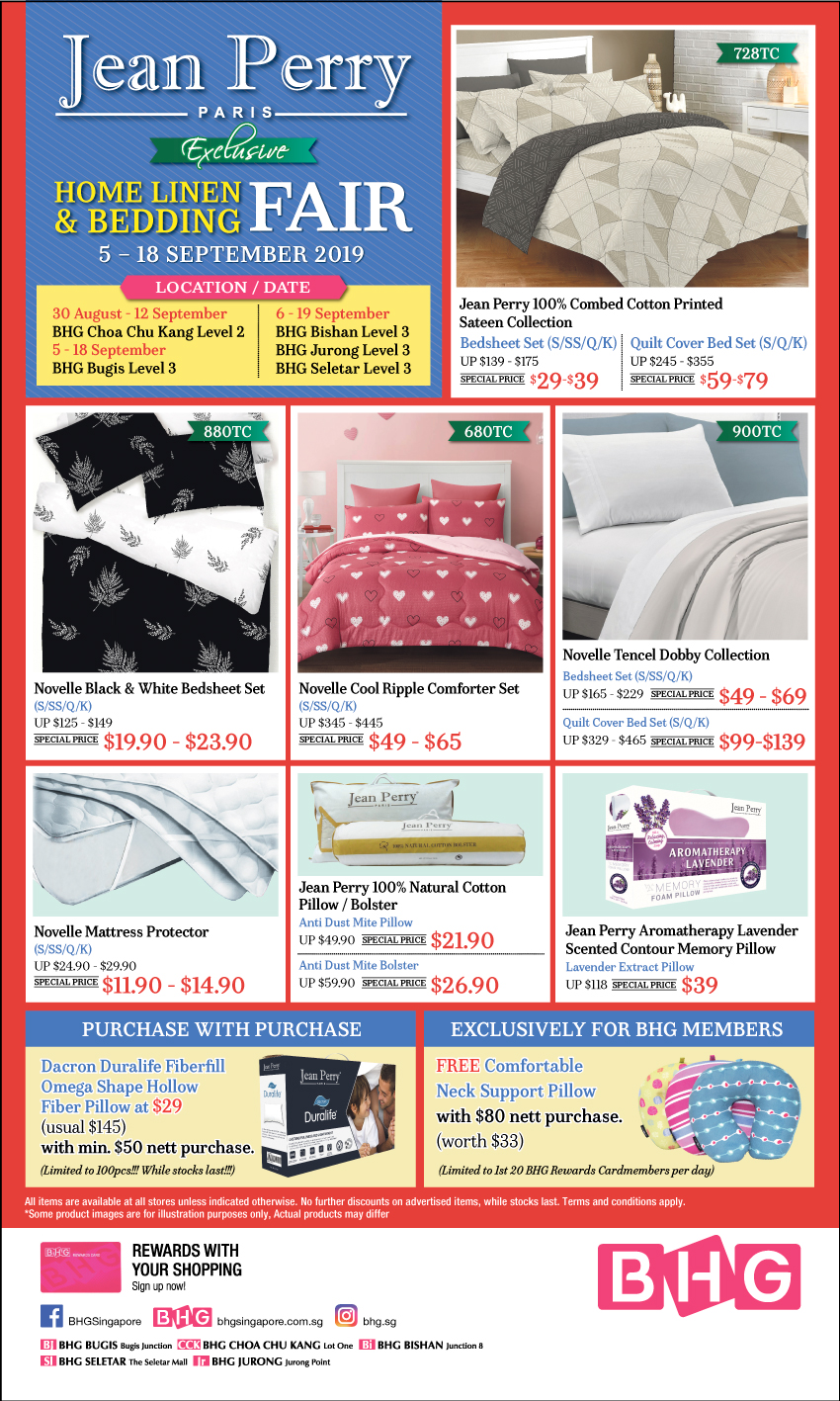 Massive Home Linen & Bedding Fair at BHG from 5 – 18 Sep 19 - 1