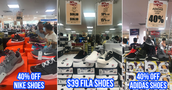 Sports Fair at Takashimaya selling Fila Adidas Nike shoes and