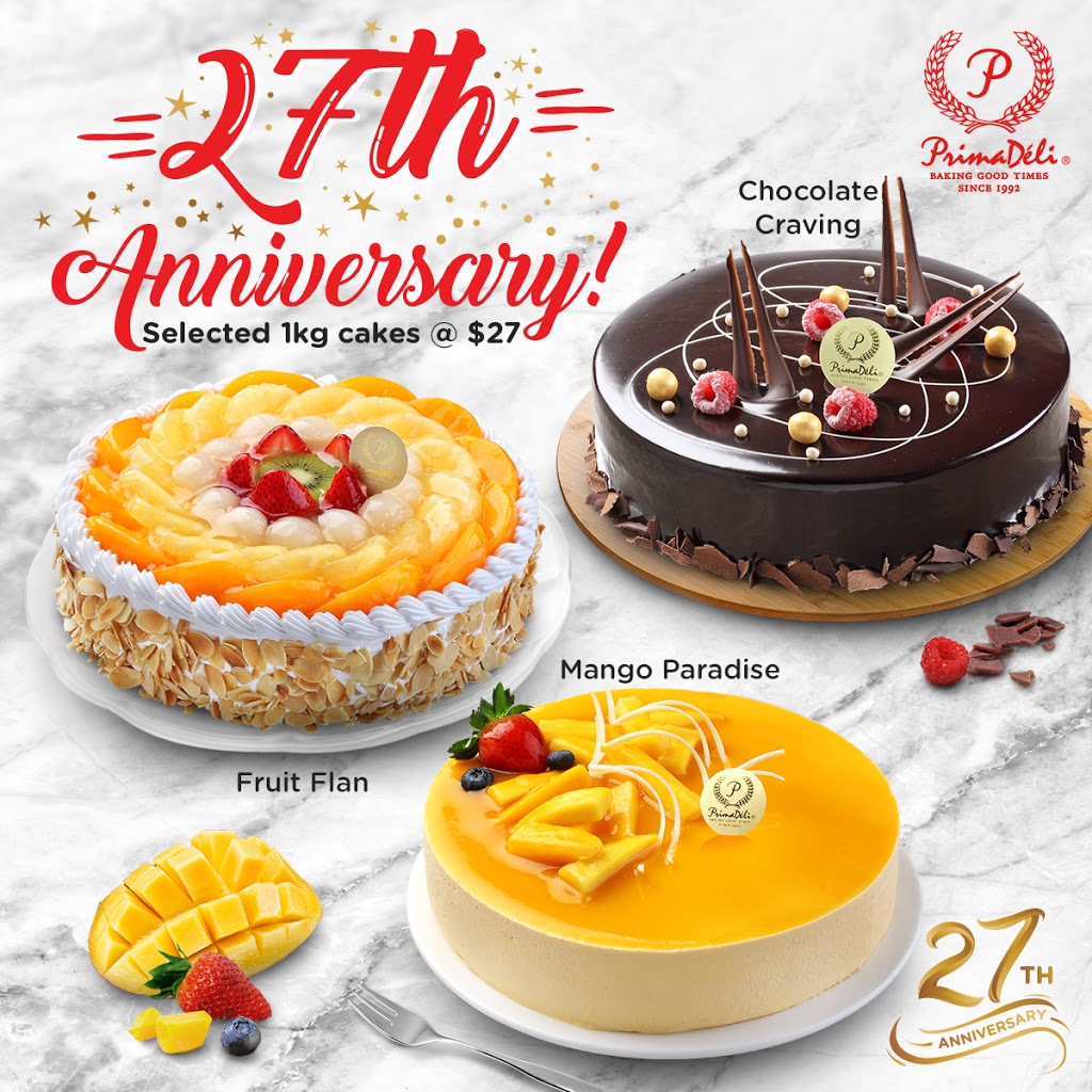 PrimaDeli's $27 Cakes Promotion now includes Chocolate Craving, Mango Paradise and Fruit Flan. (U.P. $43.80) Valid till 17 Oct 19